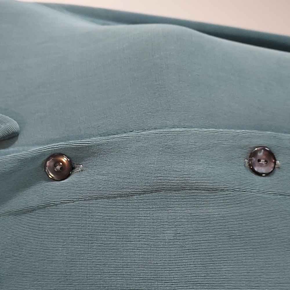 Vintage Rabbit Rabbit Rabbit Designs Blue Grey Long Sleeve Button Up Dress 12 - Picture 12 of 13